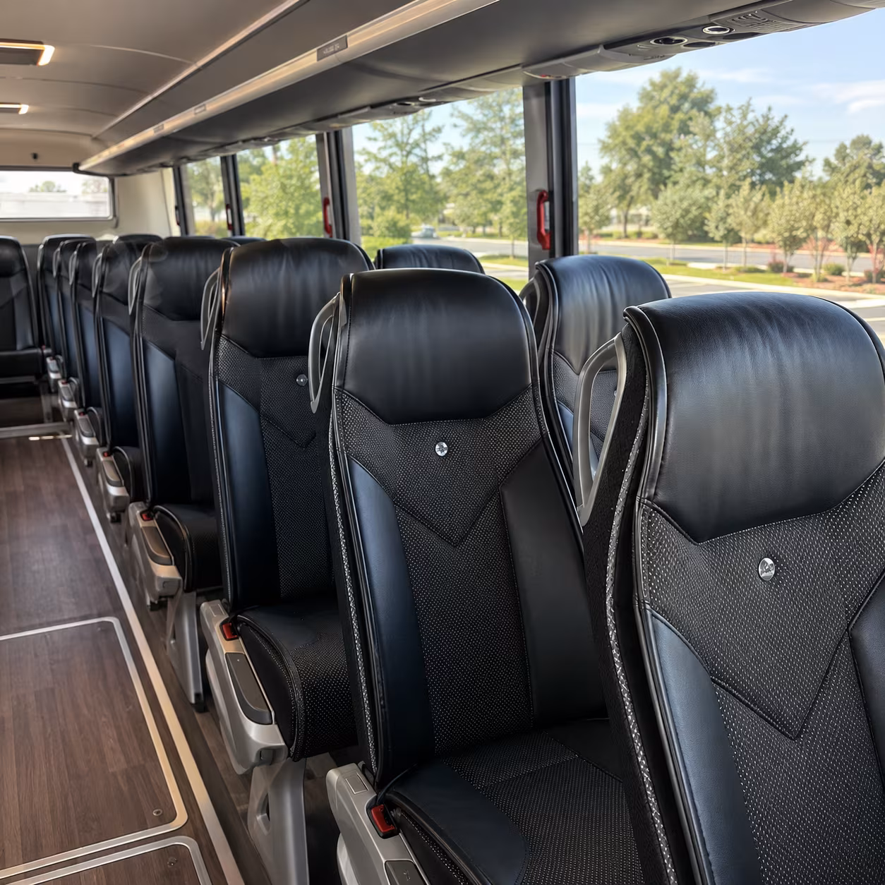 56 passenger charter bus inside
