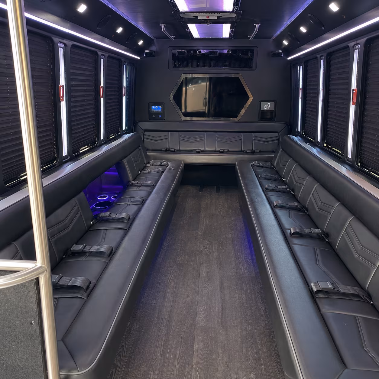 sparks 18 passenger party bus interior