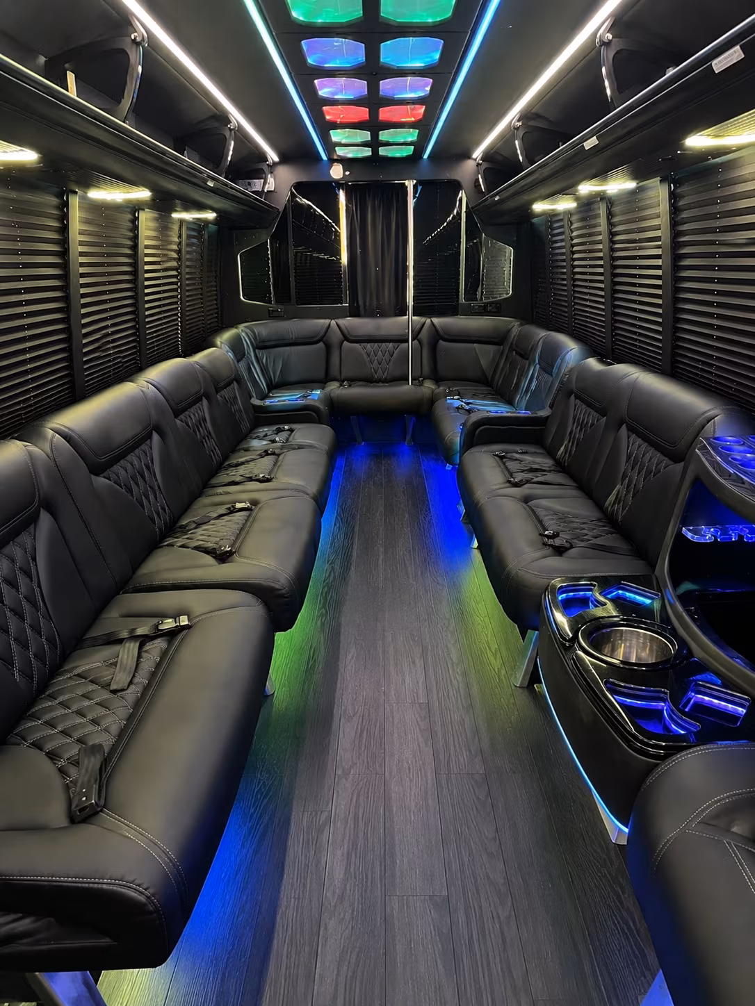sparks 20 passenger party bus interior