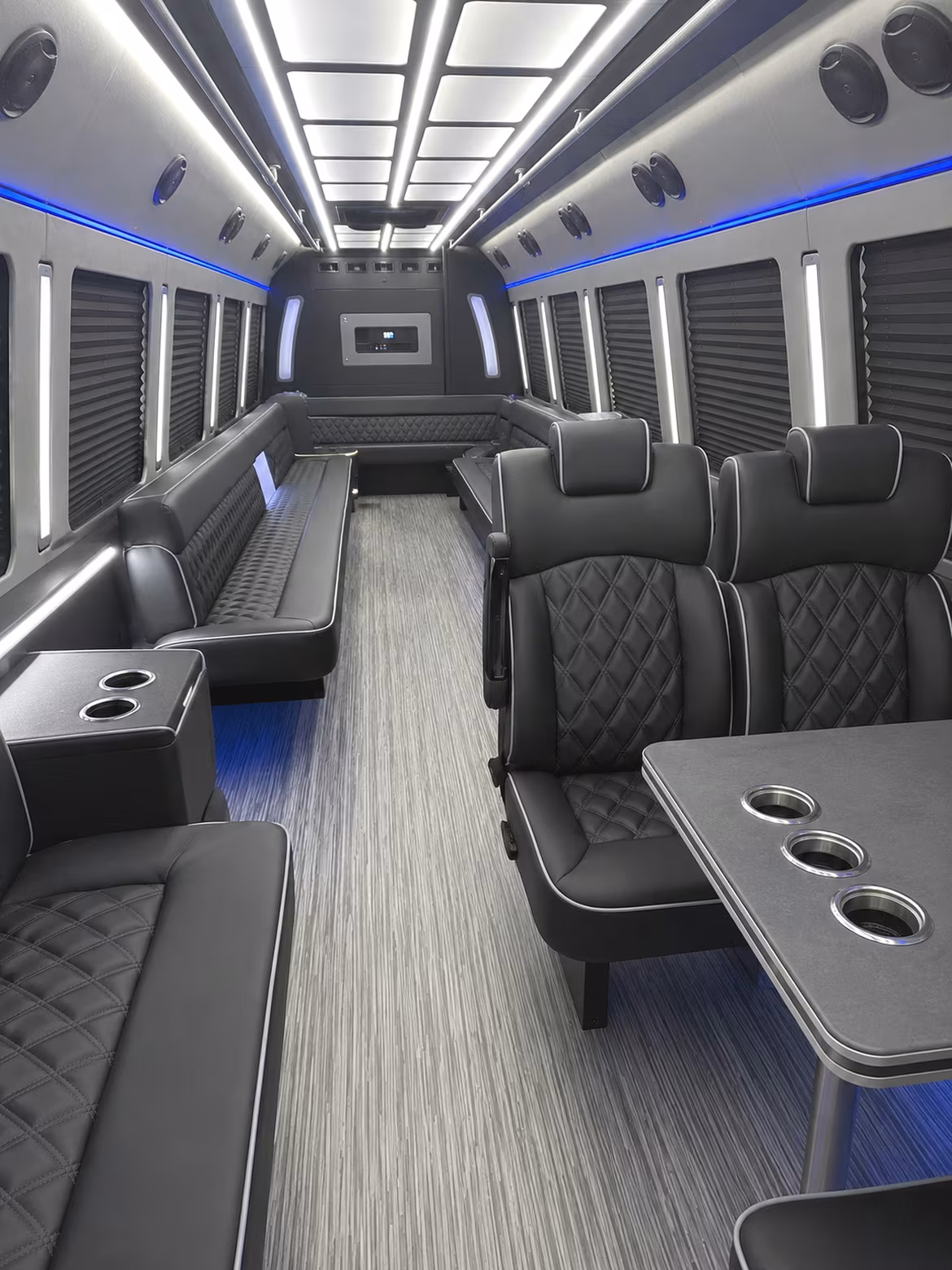 sparks 25 passenger party bus inside