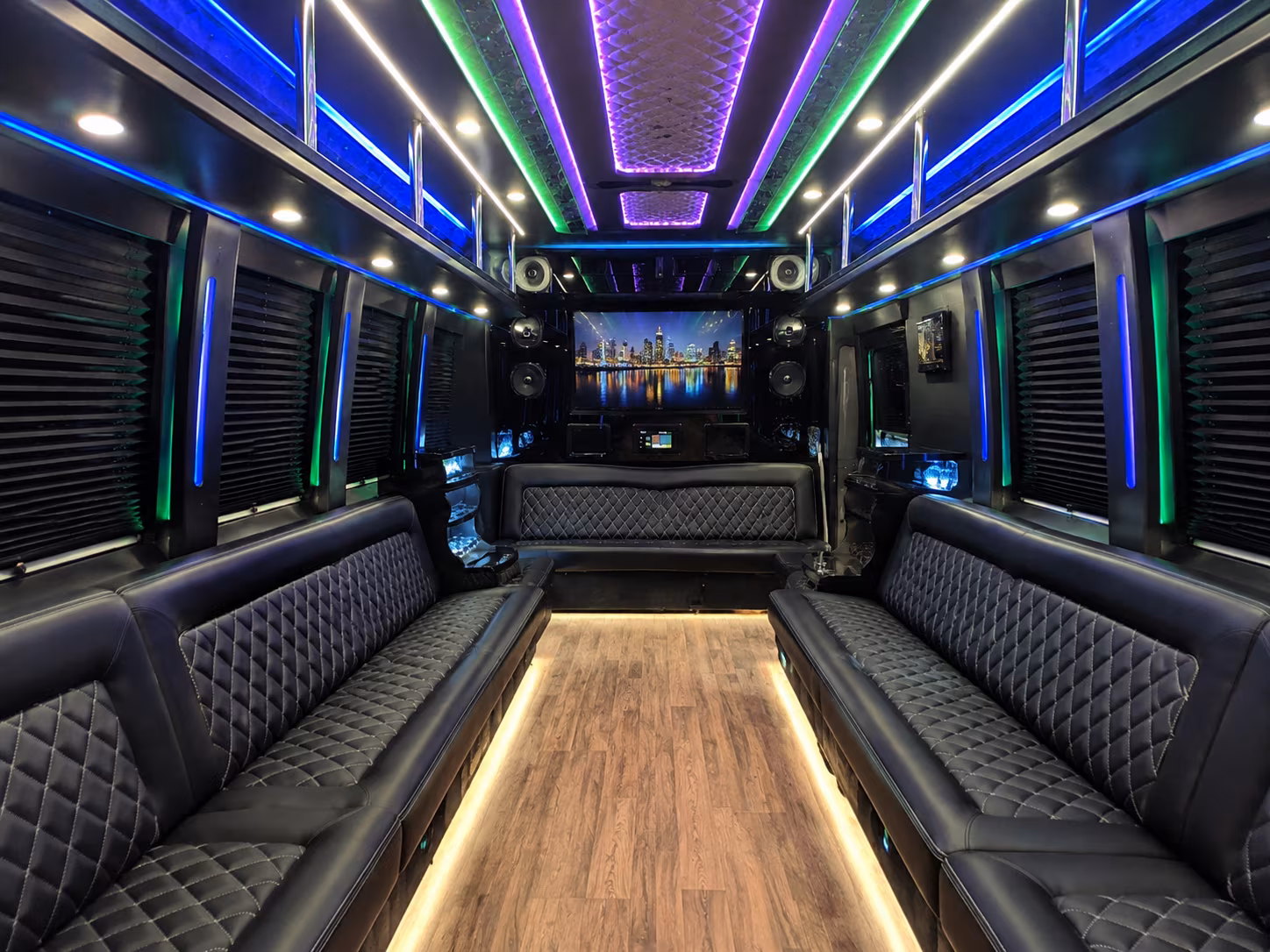 sparks 25 passenger party bus interior