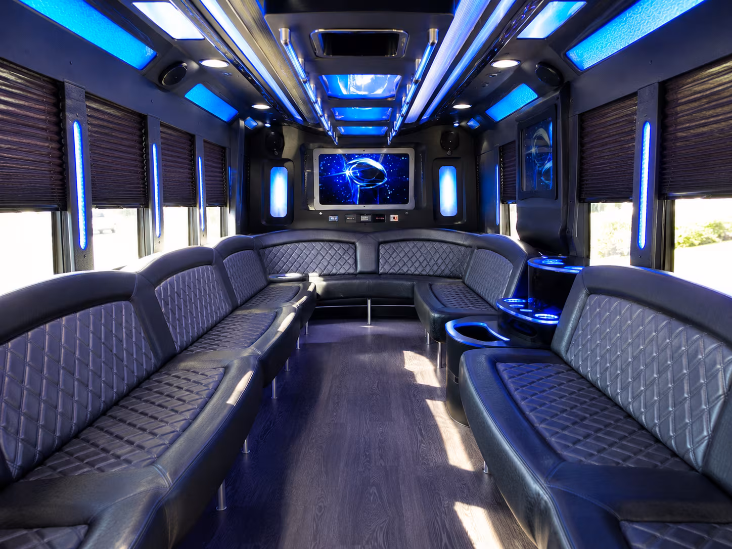 sparks 28 passenger party bus inside