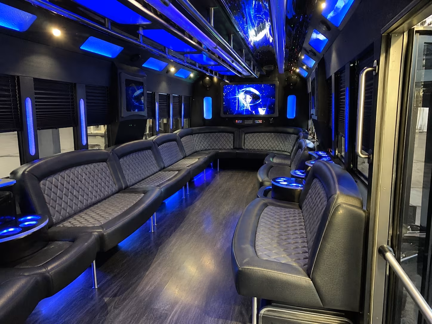 sparks 28 passenger party bus interior