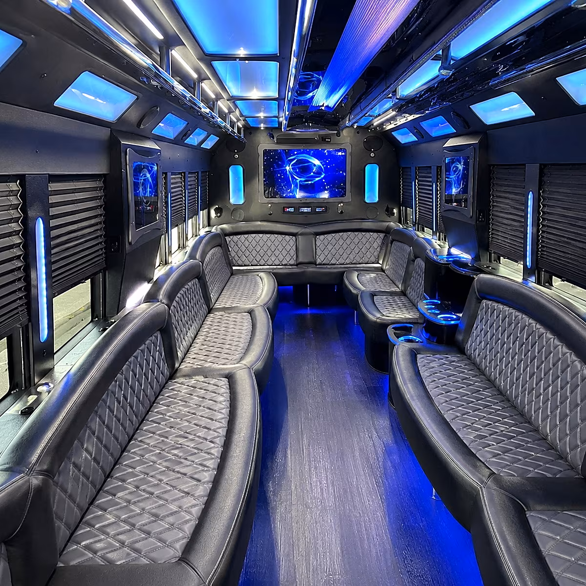sparks 50 passenger party bus interior