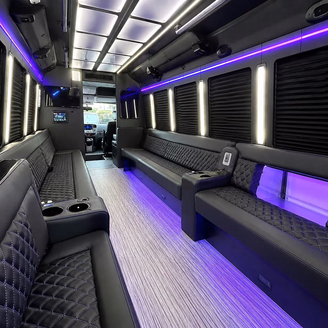 sparks party bus rental interior